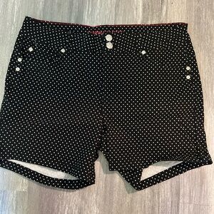 High Waist Black Polka Dot Women's Shorts